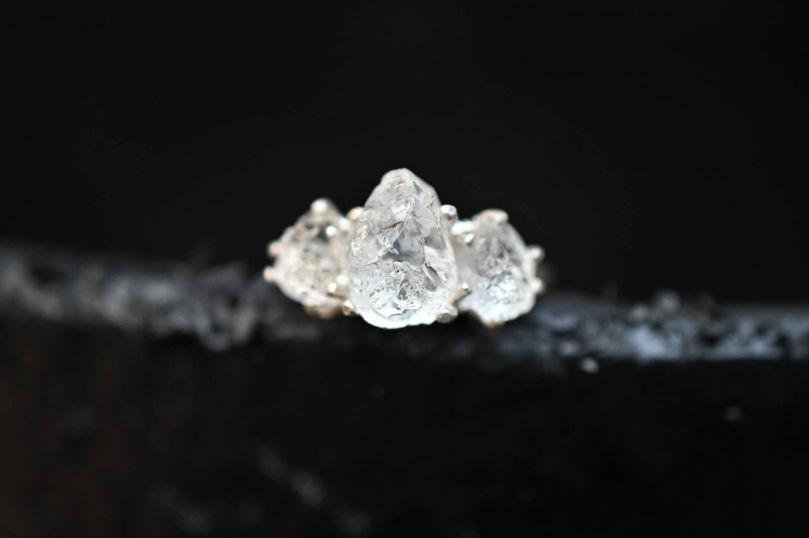 Raw Diamond Engagement Ring Rough Diamond Ring Uncut Diamond Ri